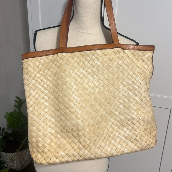 Cole Haan Beige and Brown Woven Tote - Picture 7 of 11
